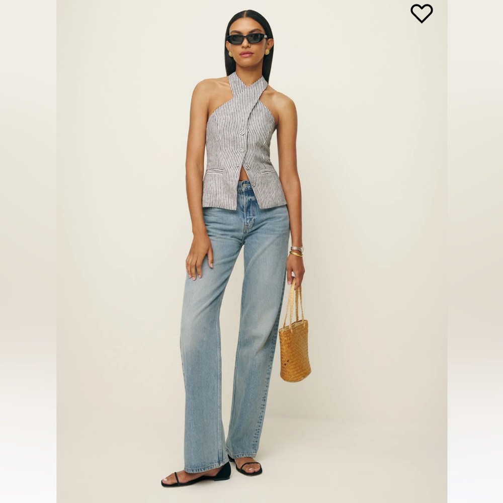 Reformation Tate Linen top sz 8 NWT